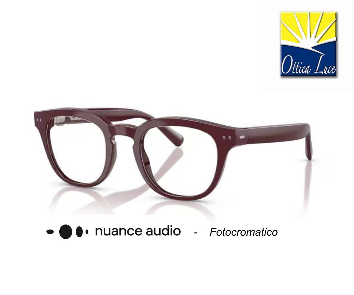 Nuance Audio  Panthos 48 AW5002 05  Transitions Verde Smeraldo Glasses Life Style  Shiny Burgundy calibro 48  500205
