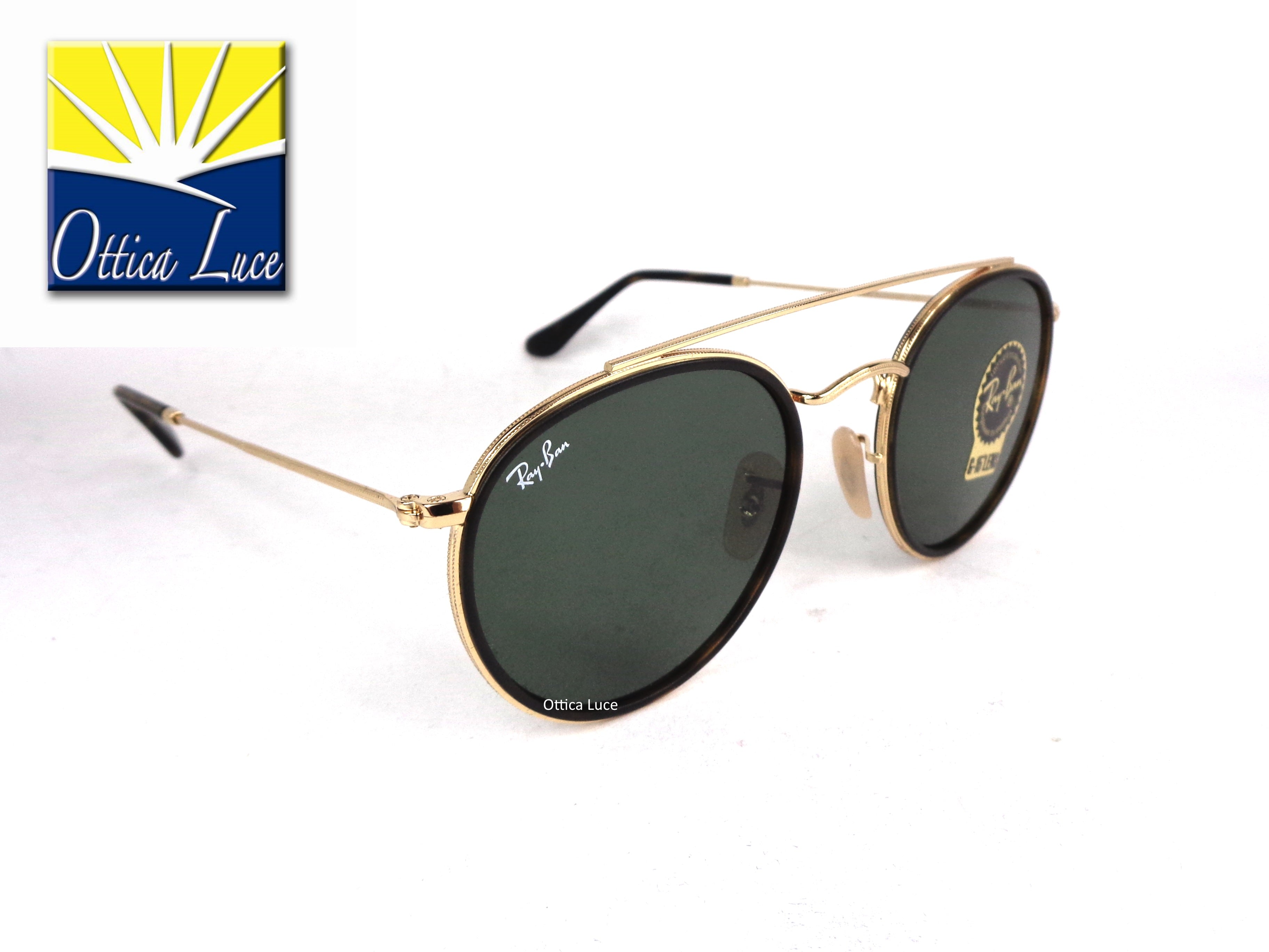 RAY BAN - Round Double Bridge 3647N 001 Flat Lenses G15