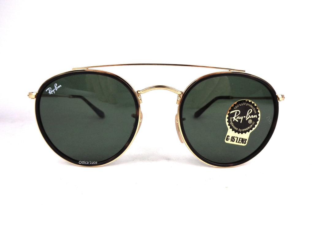 RAY BAN - Round Double Bridge 3647N 001 Flat Lenses G15