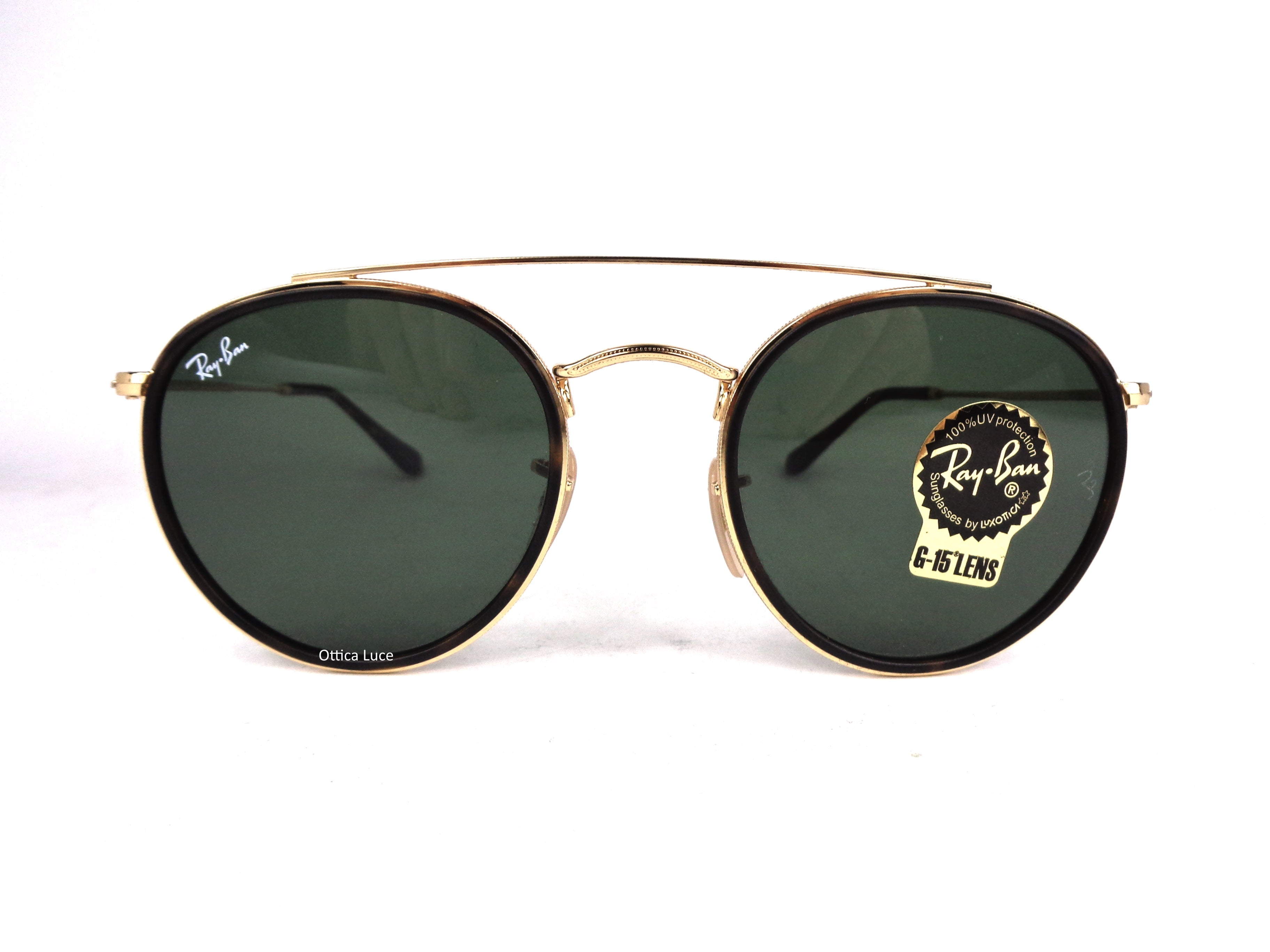 RAY BAN - Round Double Bridge 3647N 001 Flat Lenses G15