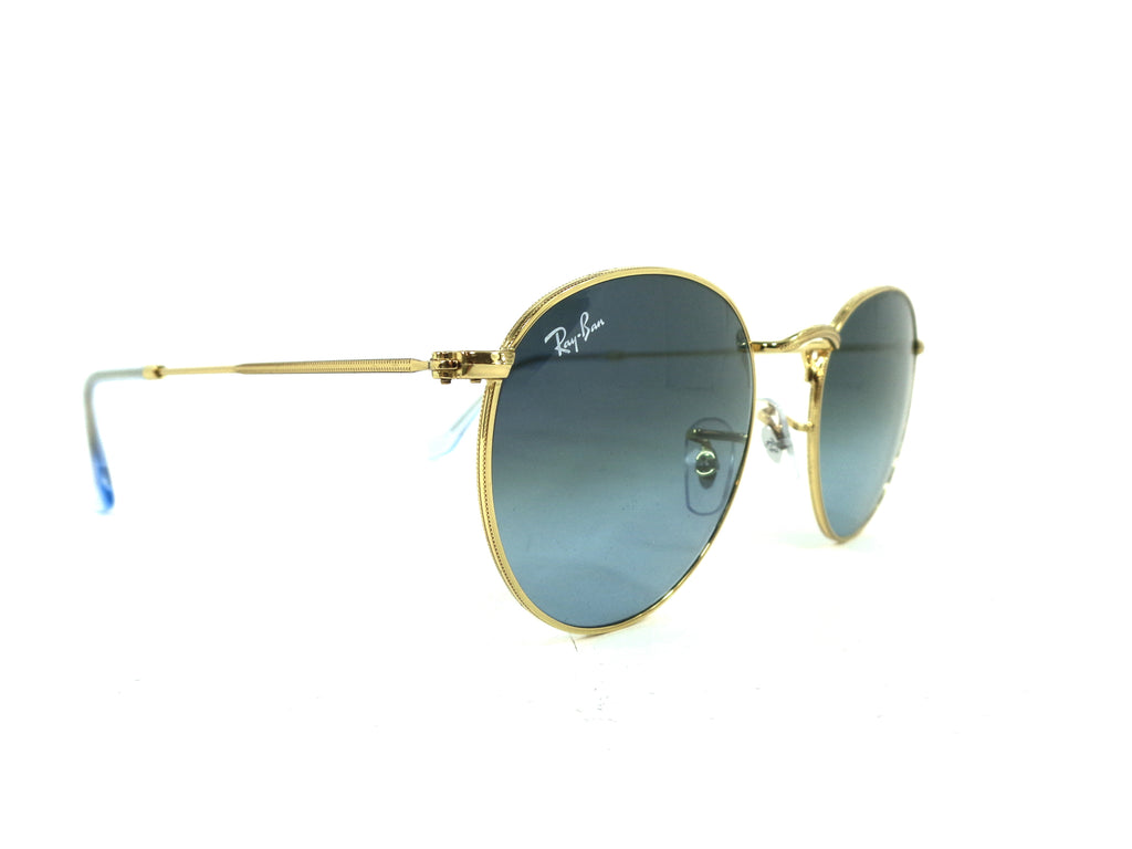 RAY BAN - Round Metal 3447 001 3M Gold Blue Gradient Grey 0013M