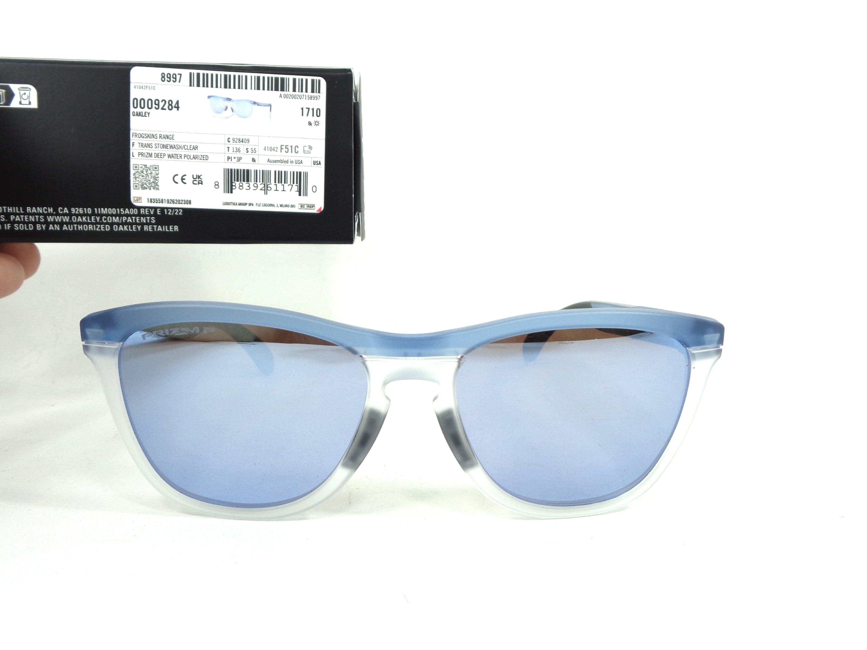 OAKLEY - Frogskins Range 9284 09 Fishing Sport Racing 928409 Prizm Deep Water Polarizzato