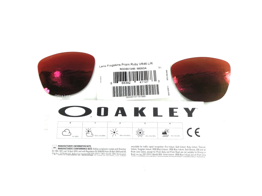 OAKLEY - Lenti di Ricambio Frogskins 9013 Prizm Ruby Compatibili con VR46 Serie Valentino Rossi