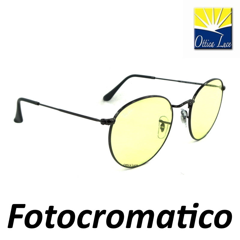 RAY BAN - Round Metal 3447 004T4 Giallo Fotocromatico 004 T4 Evolve