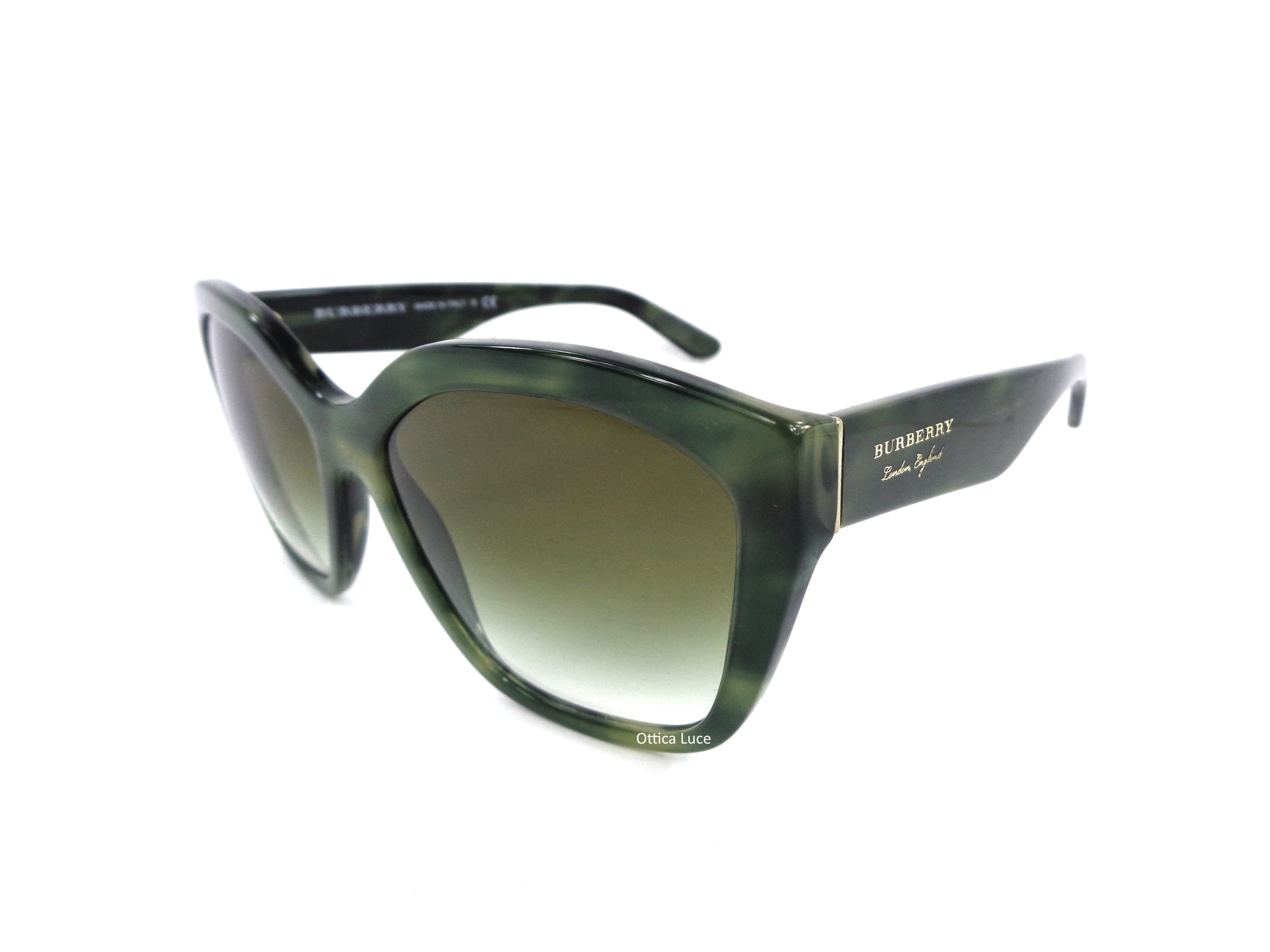 BURBERRY- B 4261 36598E Verde Fumo Lucido Lenti Sfumate Verdi 3659 8E