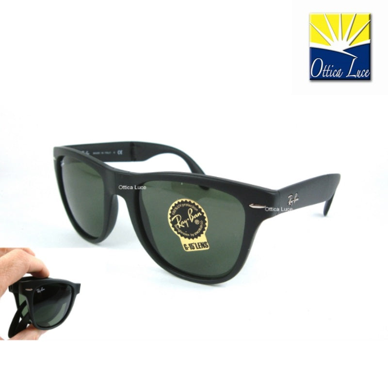 RAY BAN - Folding Waifarer 4105 601/S Calibro Grande 54 Pieghevole 601s Satinato