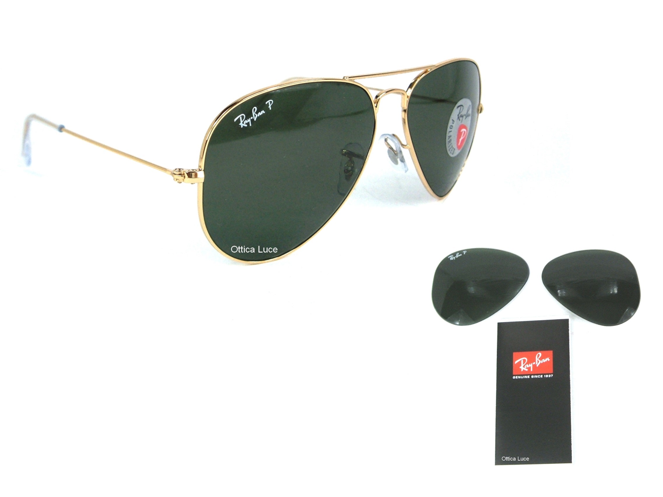 RAY BAN - Lenti di Ricambio 3025 Aviator Polarizzate Nere Calibro 55