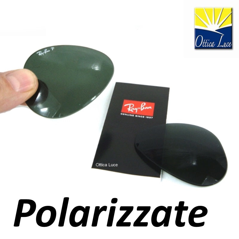 RAY BAN - Lenti di Ricambio 3025 Aviator - 3138 Shooter - Polarizzate Nere Calibro Grande 62
