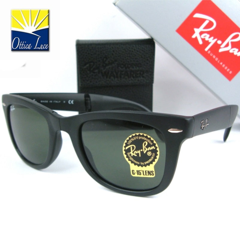 RAY BAN - Folding Waifarer 4105 601-S 601s Calibro Piccolo 50 Pieghevole Satinato